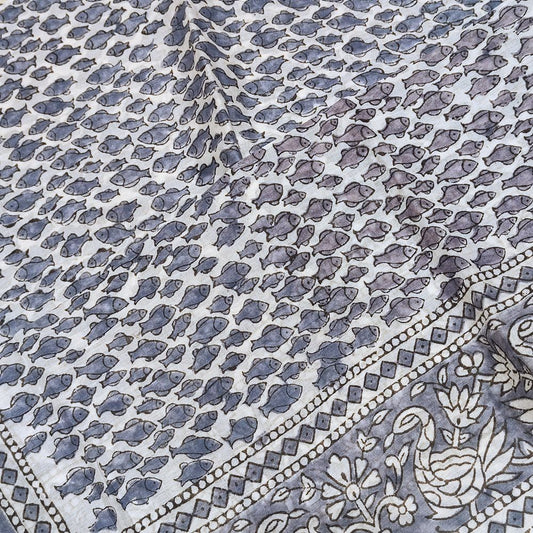 Pareo - Sciarpa UDAY artigianale in cotone con fantasie tribali - Telo da mare