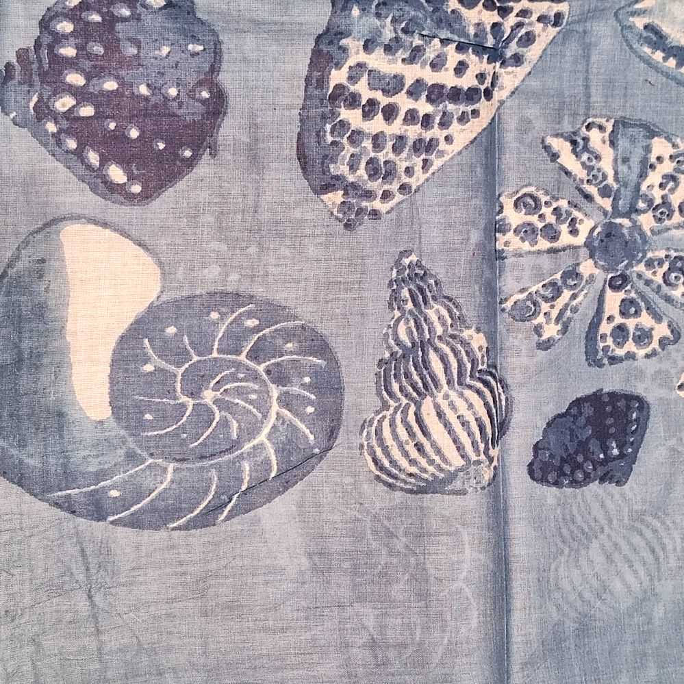Pareo - Sarong etnico in 100% cotone artigianale - SHELL – blu