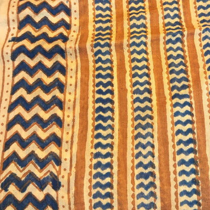 SCIARPA PAREO - Sarong in 100% cotone artigianale - NUAMEE – ocra blu