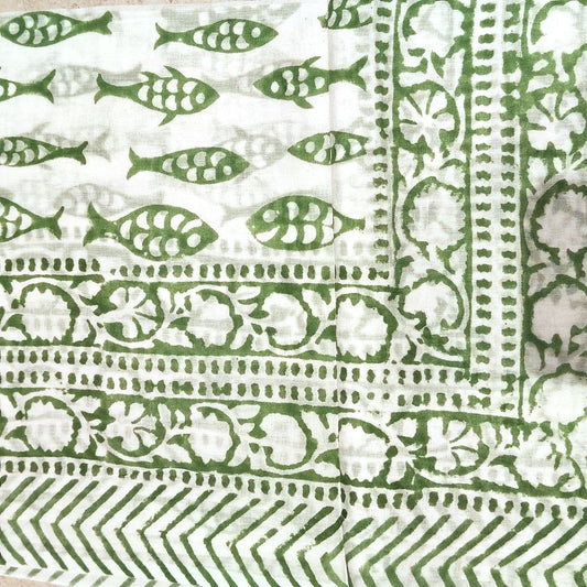 Pareo - Sciarpa SAMEER artigianale in cotone con fantasie tribali - Telo da mare