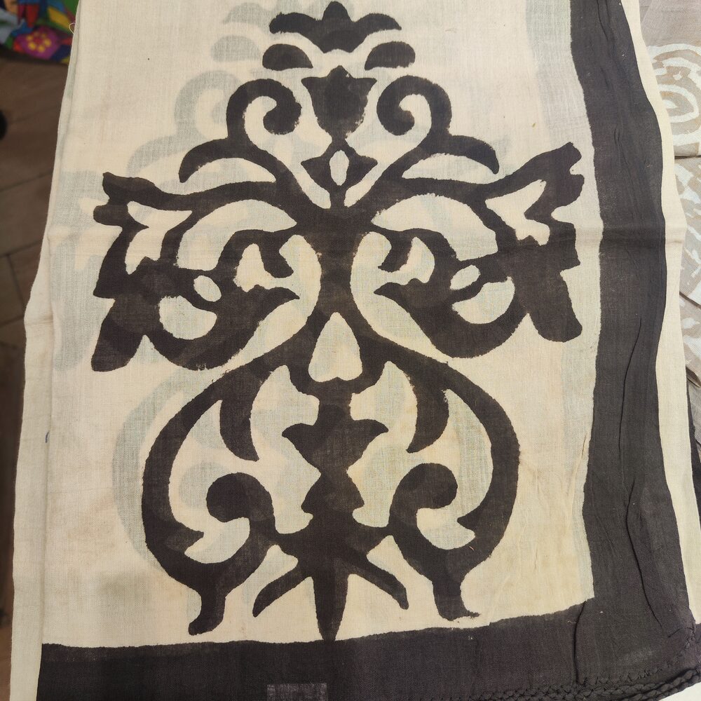 SCIARPA cotone - Pareo indiano artigianale - KABIR – dettaglio disegno