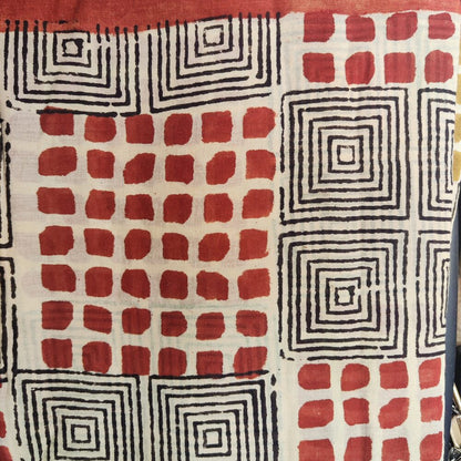 SCIARPA cotone - Pareo indiano artigianale - PSYCODELIC rosso