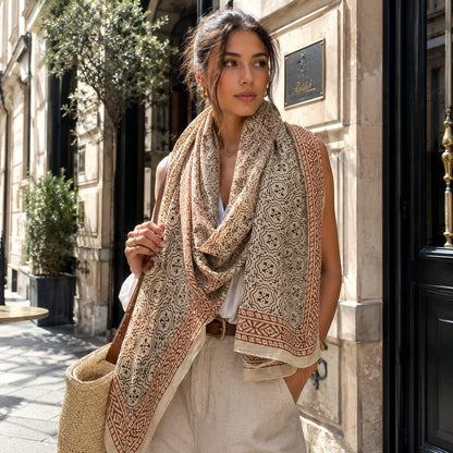 SCIARPA cotone - Pareo indiano artigianale - MALTA – immagine3