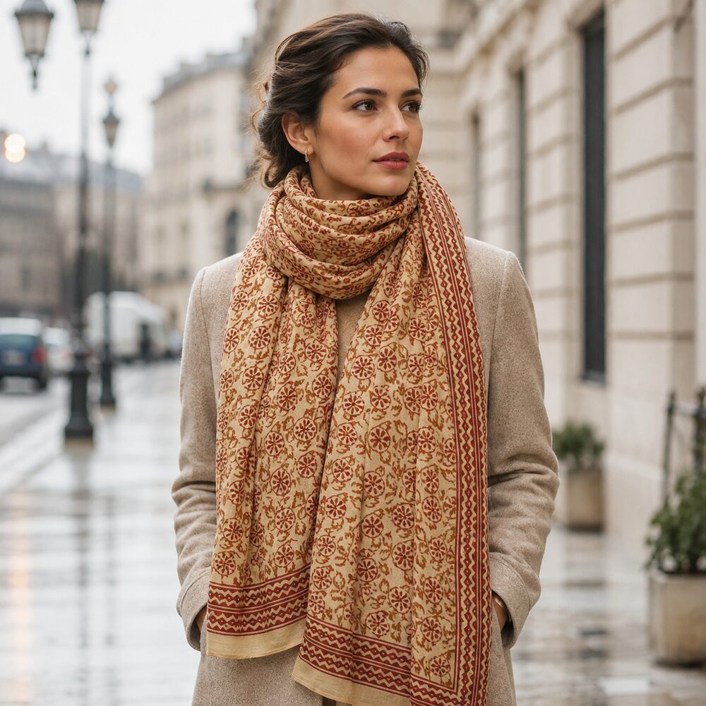 SCIARPA cotone - Pareo indiano artigianale - MONET