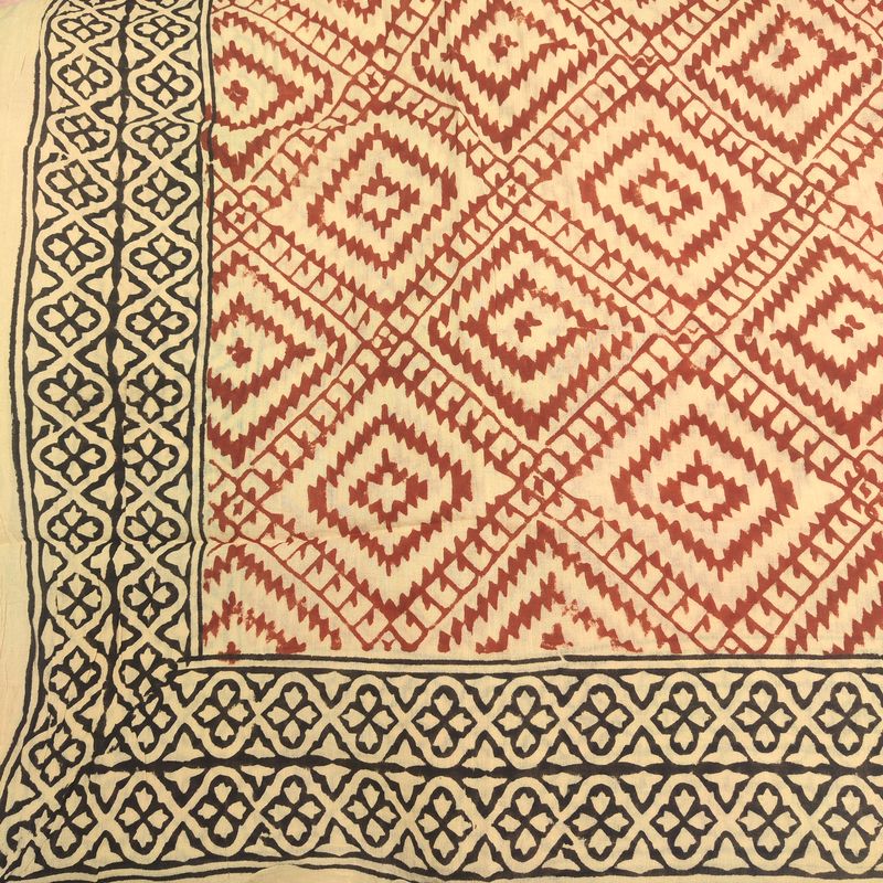 SCIARPA cotone - Pareo indiano artigianale - OJAS – rosso e nero
