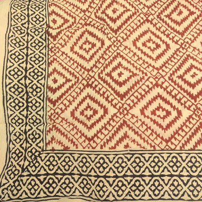 SCIARPA cotone - Pareo indiano artigianale - OJAS – rosso e nero