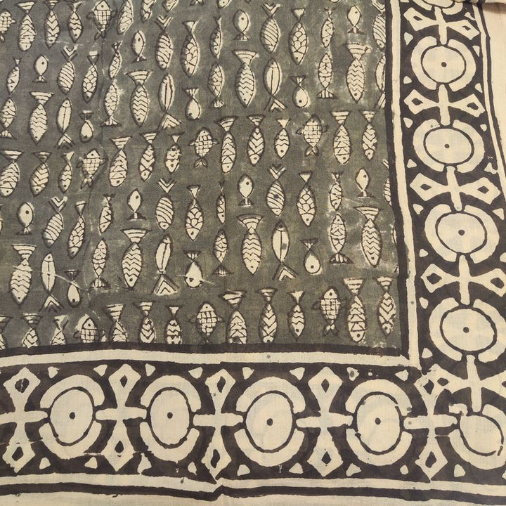 Pareo - Sarong with fish in 100% artisanal cotton - RANGOON
