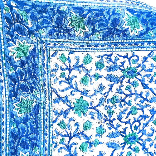 Pareo cotone bianco blu LOITA