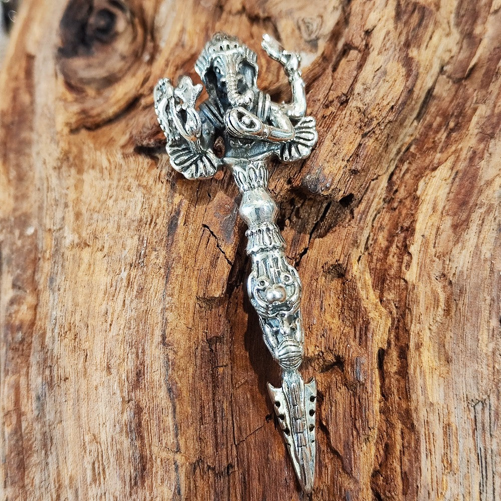 Ciondolo Ganesh con Dorje in argento 925 - PHURBA
