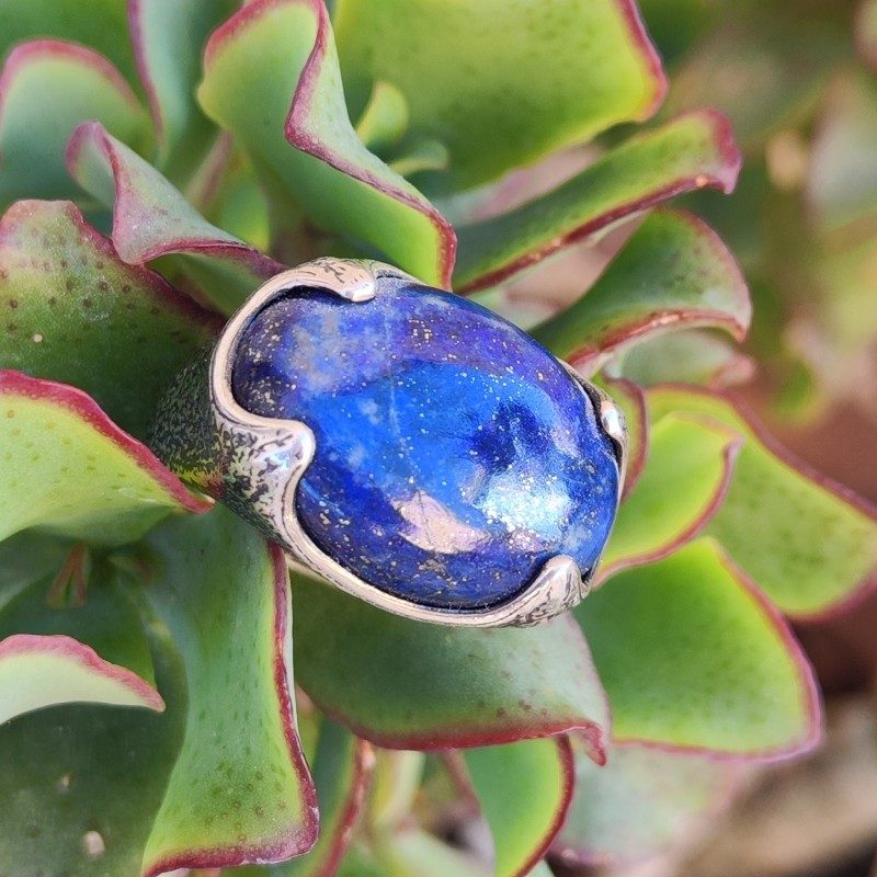 Anello artigianale in argento 925 lapislazzuli - ZAINA