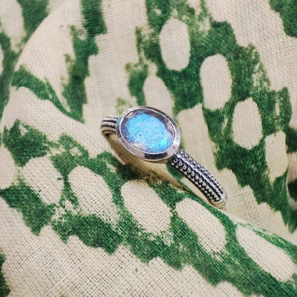 Anello etnico in argento 925 con pietra - GHOITA – immagine 6