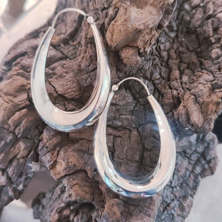 Ovale Creolen aus 925er Silber – DANBURA