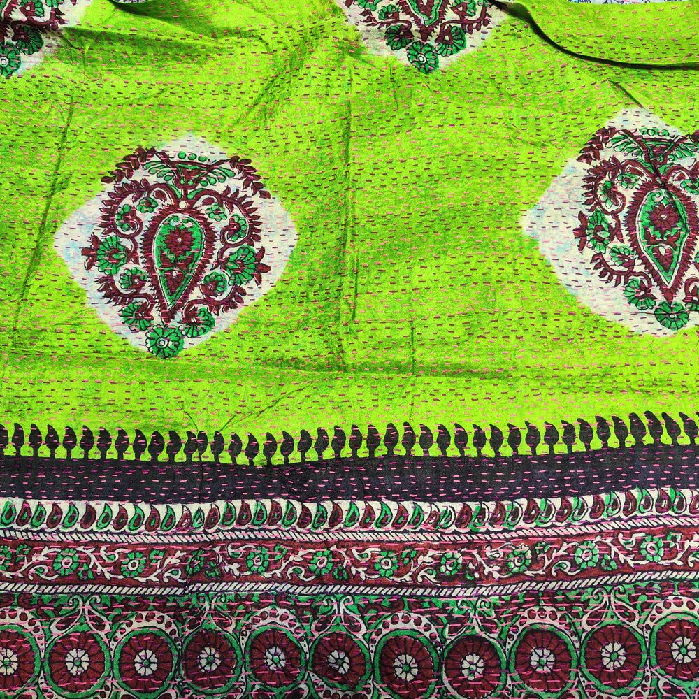 Sciarpa KANTHA con tessuti vintage misto seta ricamo - MAREA – detail