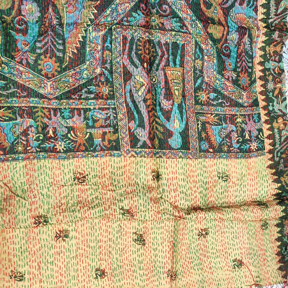 Sciarpa KANTHA con tessuti vintage misto seta ricamo - NAOMI