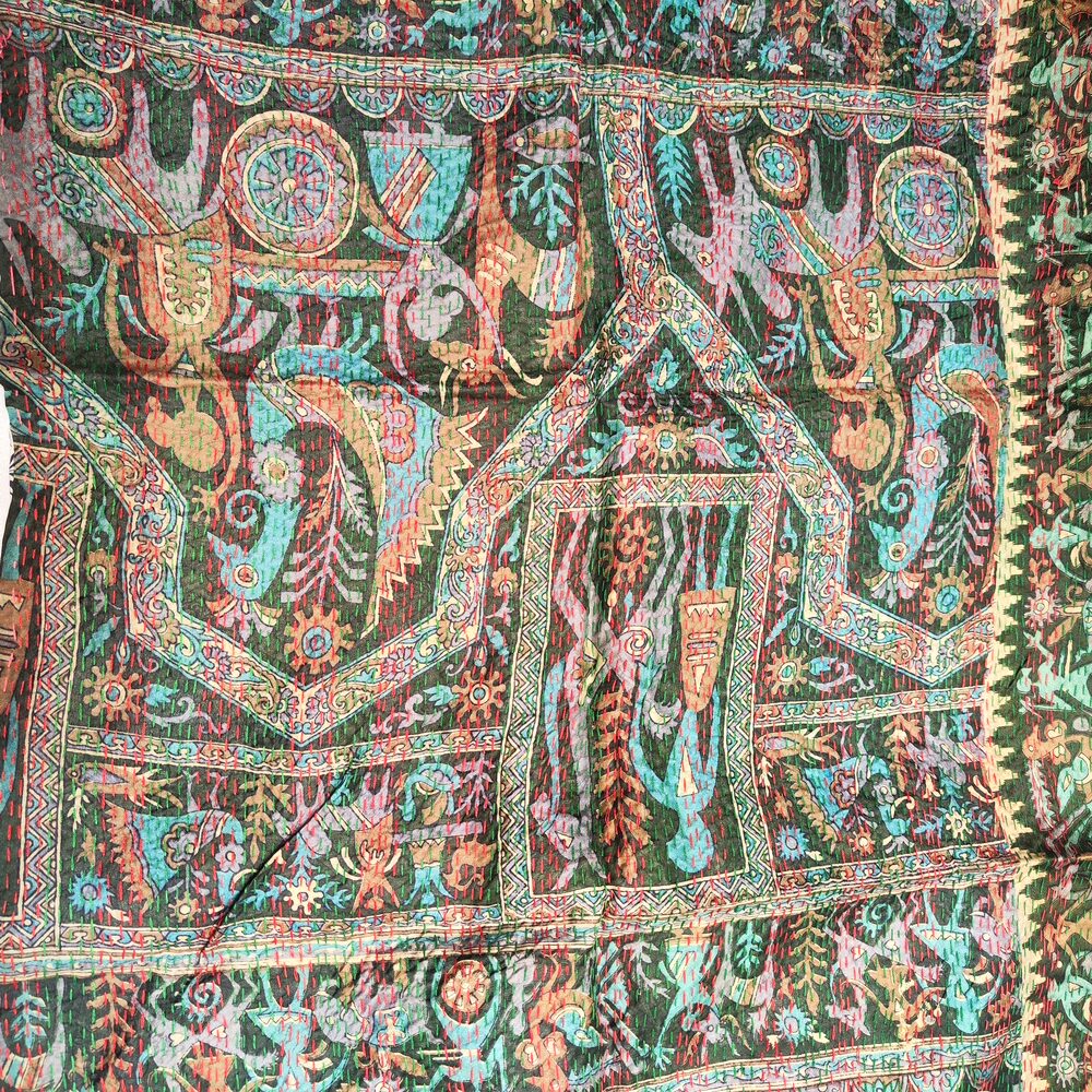 Sciarpa KANTHA con tessuti vintage misto seta ricamo - NAOMI