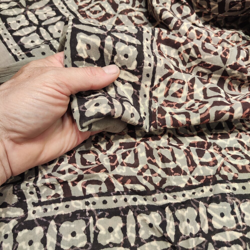 SCIARPA cotone - Pareo indiano artigianale - NORI