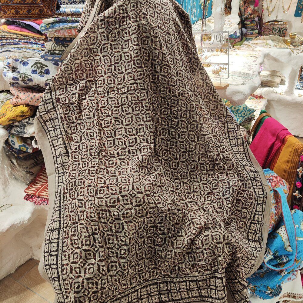 SCIARPA cotone - Pareo indiano artigianale - NORI – intero