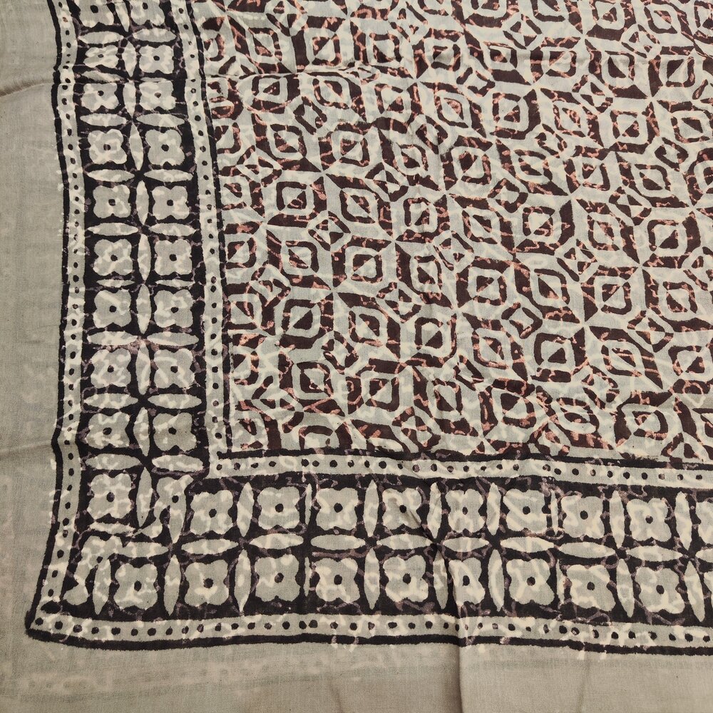 SCIARPA cotone - Pareo indiano artigianale - NORI – dettaglio