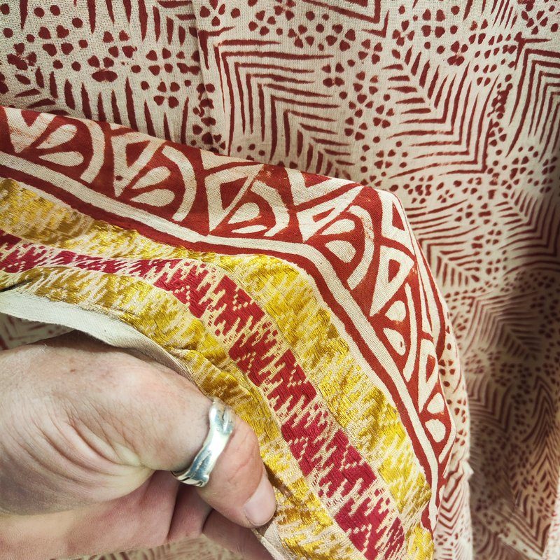 SCIARPA cotone - Pareo artigianale -copri tutto- ACHA – dettaglio bordo