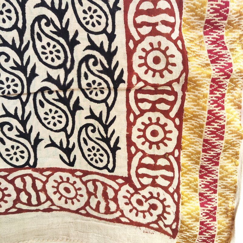 Pareo - Sarong etnico in 100% cotone artigianale - CHAADAR – nero