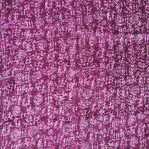 Sciarpa KANTHA con tessuti vintage misto seta ricamo a mano - LAVANDA