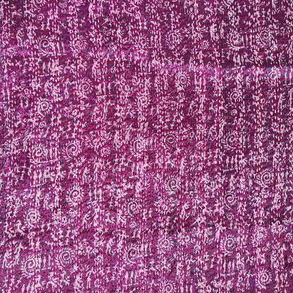 Sciarpa KANTHA con tessuti vintage misto seta ricamo a mano - LAVANDA