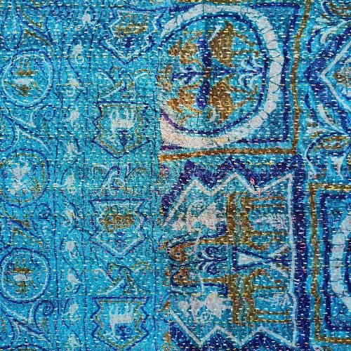 Sciarpa KANTHA con tessuti vintage misto seta ricamo a mano - NEELA