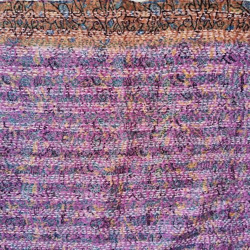 Sciarpa KANTHA con tessuti vintage misto seta ricamo a mano - LAVANDA