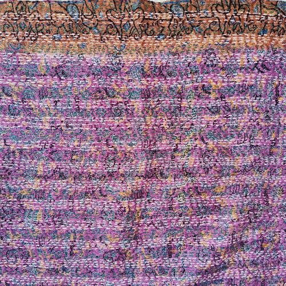 Sciarpa KANTHA con tessuti vintage misto seta ricamo a mano - LAVANDA