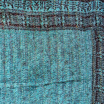 Sciarpa KANTHA con tessuti vintage misto seta ricamo a mano - NEELA