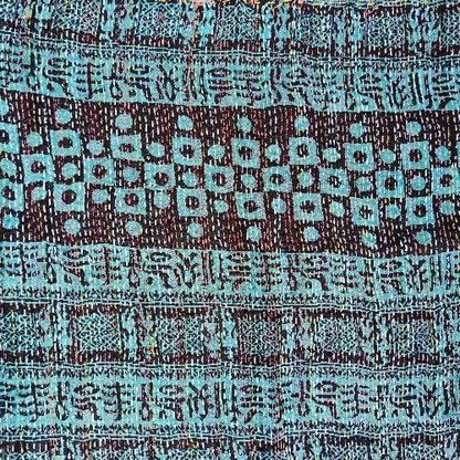 Sciarpa KANTHA con tessuti vintage misto seta ricamo a mano - NEELA