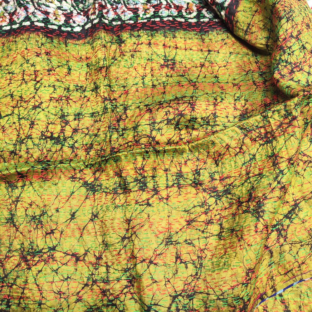 Sciarpa KANTHA con tessuti vintage misto seta ricamo - ALAN