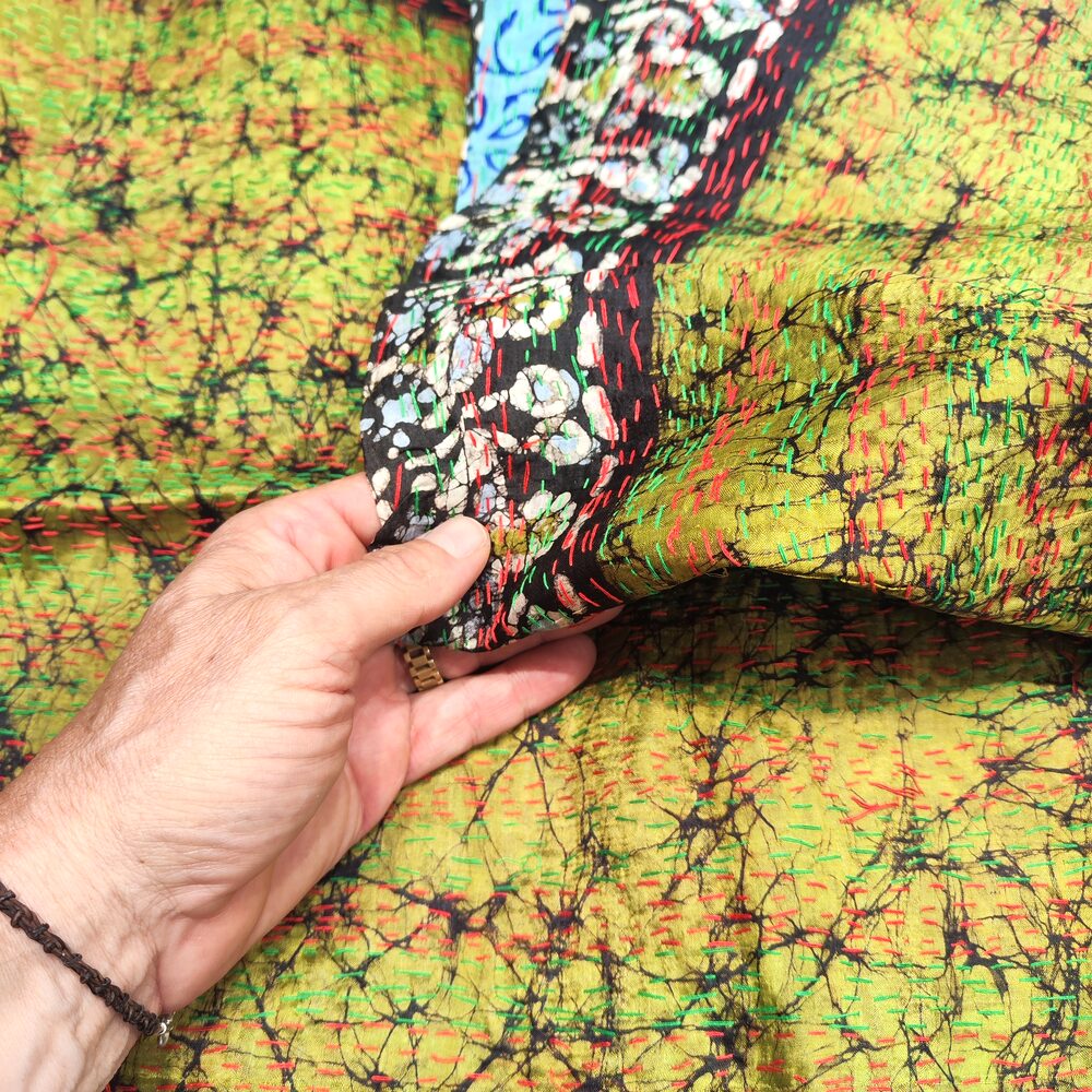 Sciarpa KANTHA con tessuti vintage misto seta ricamo - ALAN