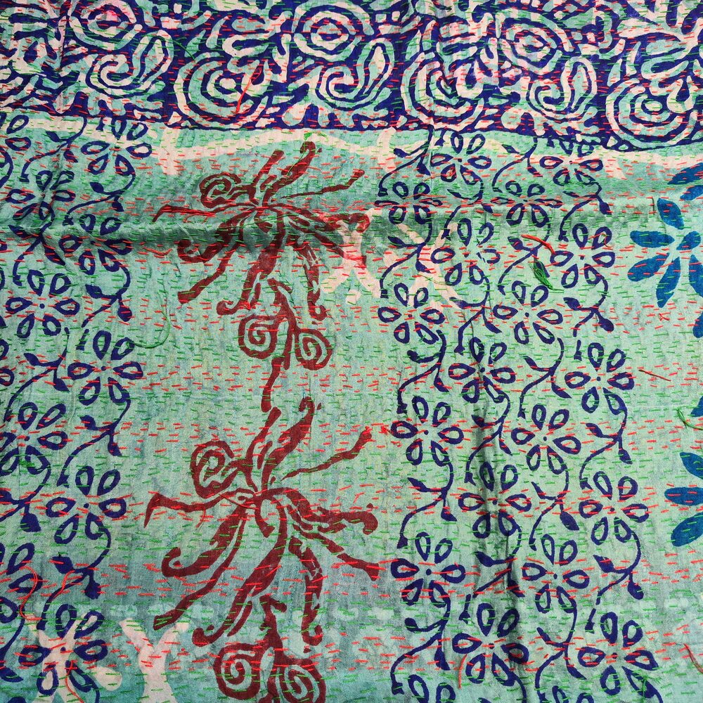 Sciarpa KANTHA con tessuti vintage misto seta ricamo - ALAN