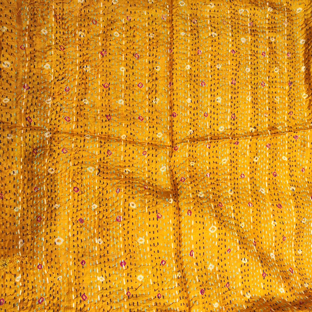 Sciarpa KANTHA con tessuti vintage misto seta ricamo - BEE
