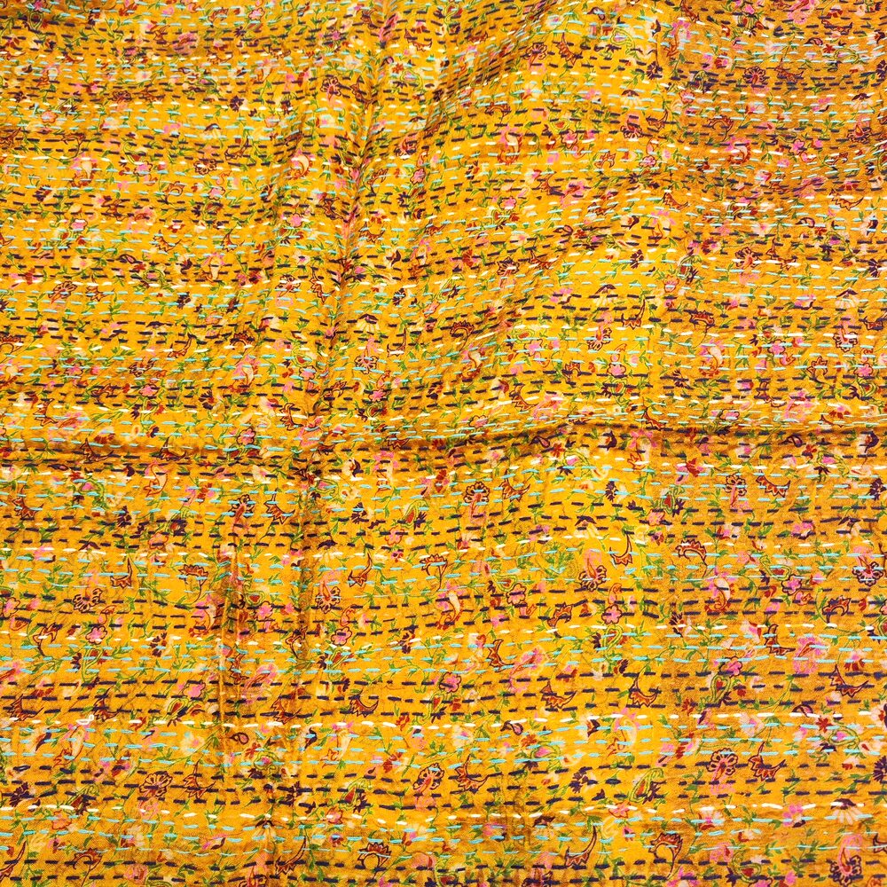 Sciarpa KANTHA con tessuti vintage misto seta ricamo - BEE