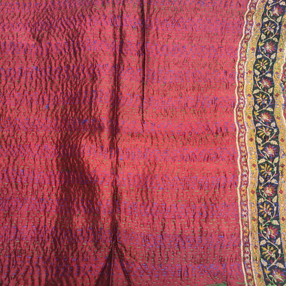 Sciarpa KANTHA con tessuti vintage misto seta ricamo - BLACK