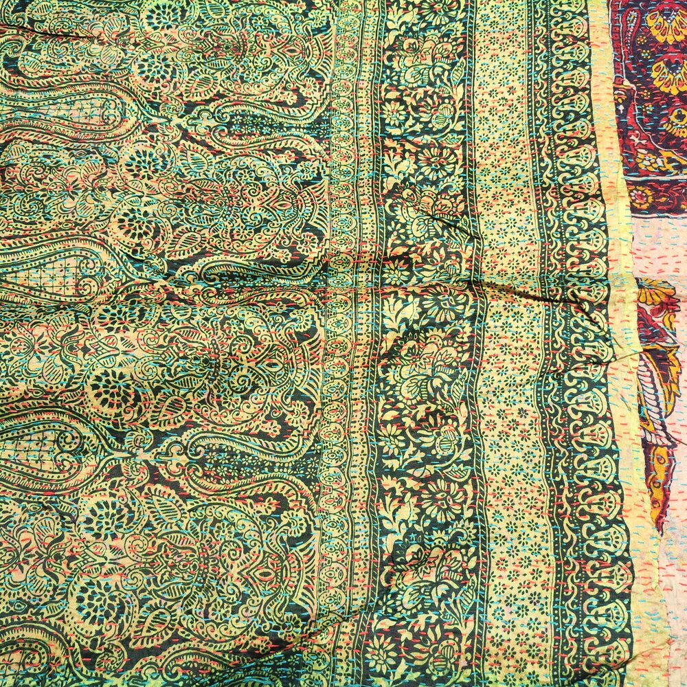 Sciarpa KANTHA con tessuti vintage misto seta ricamo - DAPPA