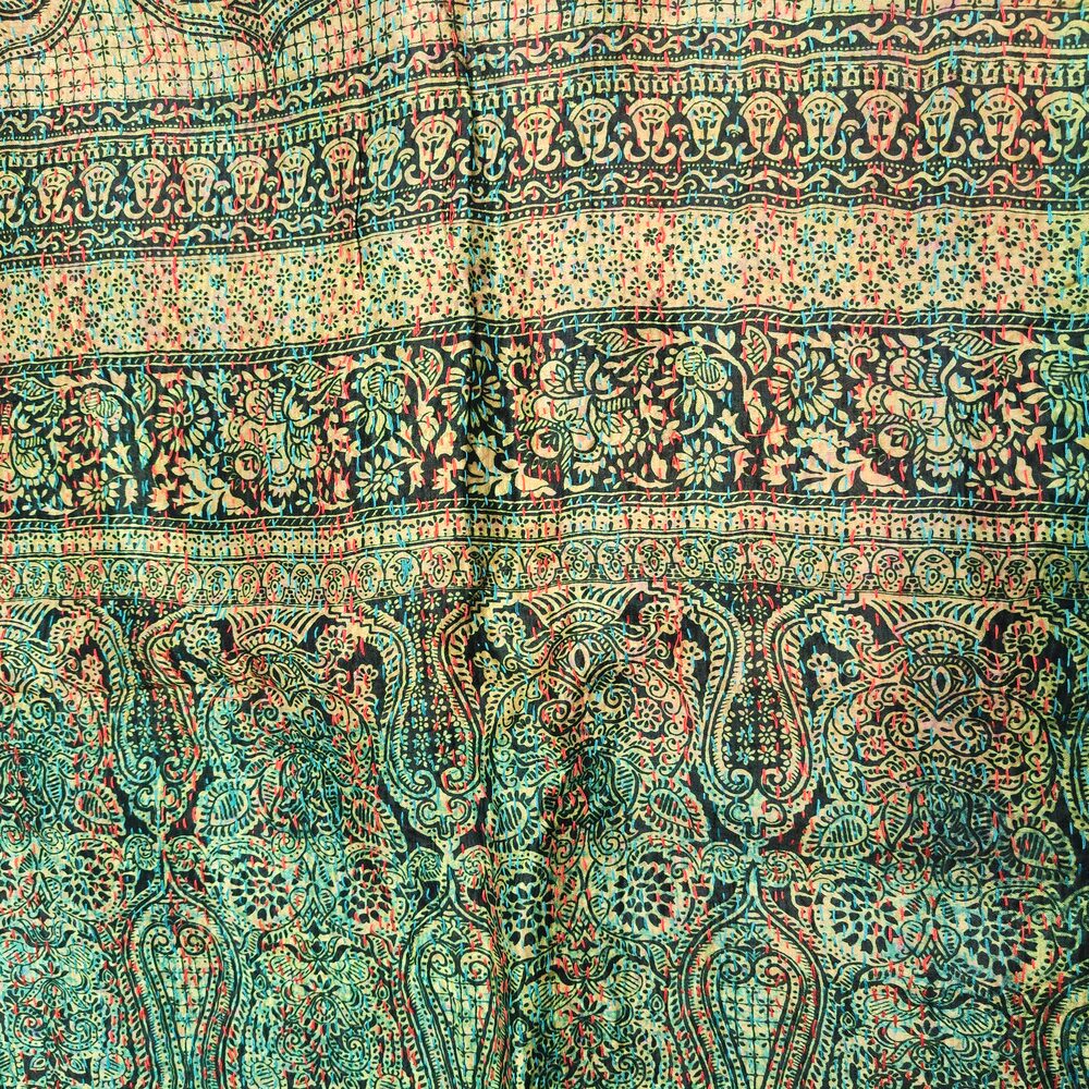 Sciarpa KANTHA con tessuti vintage misto seta ricamo - DAPPA