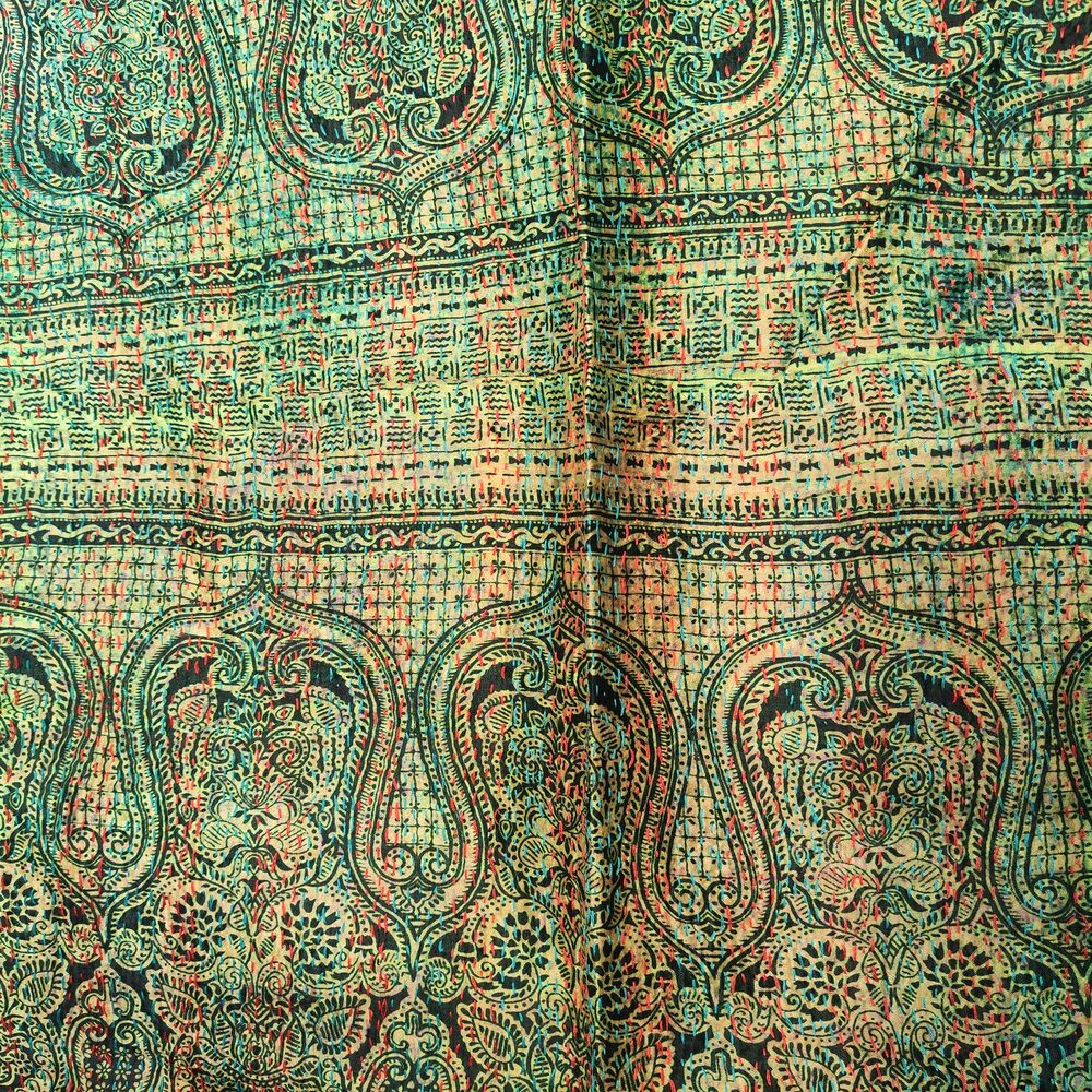 Sciarpa KANTHA con tessuti vintage misto seta ricamo - DAPPA