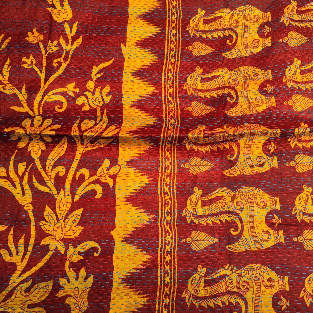 Sciarpa KANTHA con tessuti vintage misto seta ricamo - MING