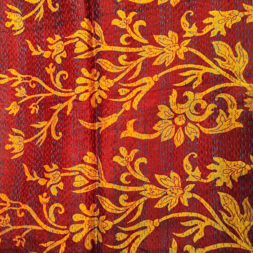 Sciarpa KANTHA con tessuti vintage misto seta ricamo - MING