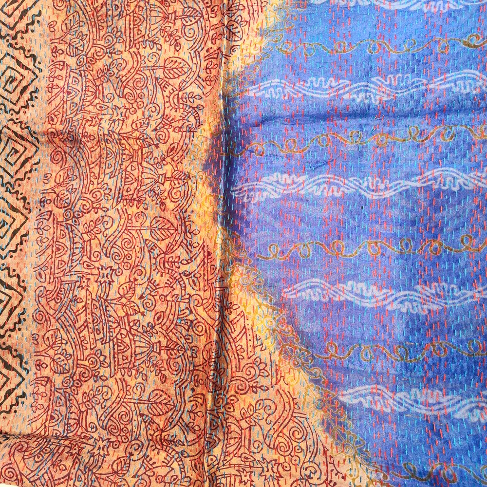 Sciarpa KANTHA con tessuti vintage misto seta ricamo - MING
