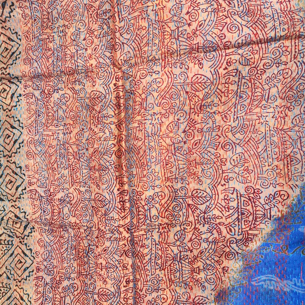 Sciarpa KANTHA con tessuti vintage misto seta ricamo - MING
