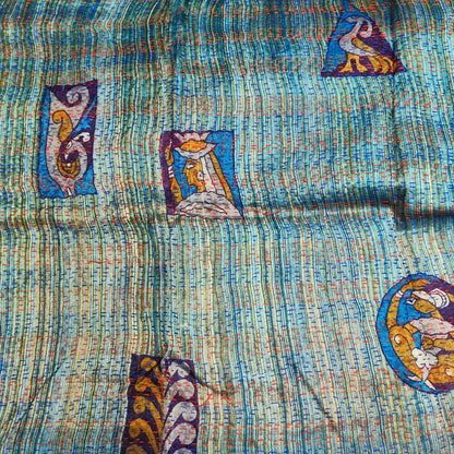 Sciarpa KANTHA con tessuti vintage misto seta ricamo - MIRO – detail