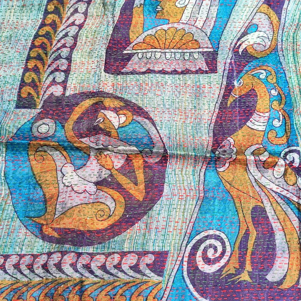 Sciarpa KANTHA con tessuti vintage misto seta ricamo - MOGHUL – detail