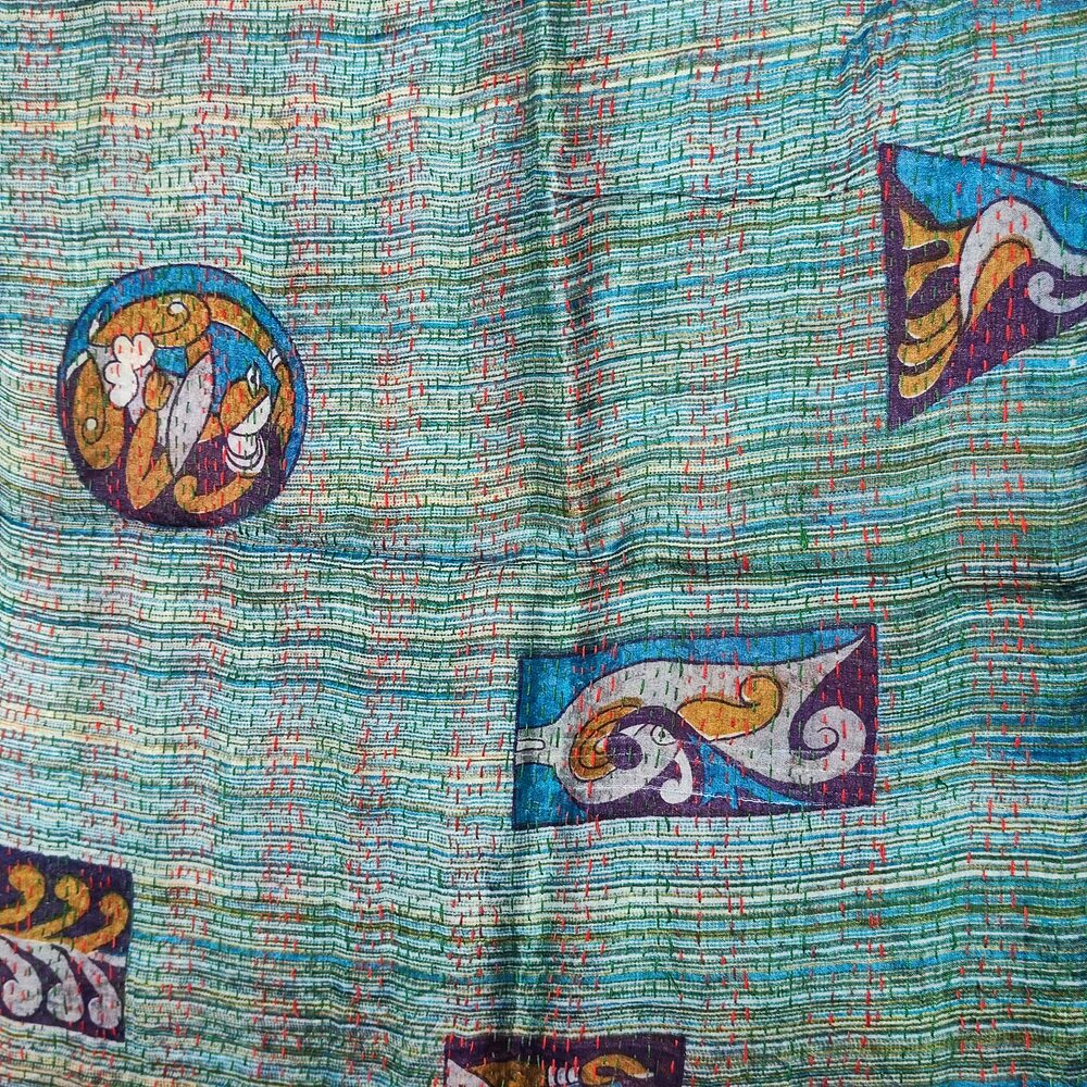 Sciarpa KANTHA con tessuti vintage misto seta ricamo - MOGHUL – detail