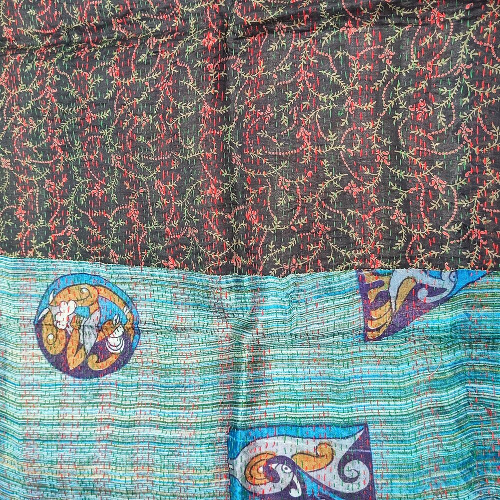 Sciarpa KANTHA con tessuti vintage misto seta ricamo - MOGHUL – detail