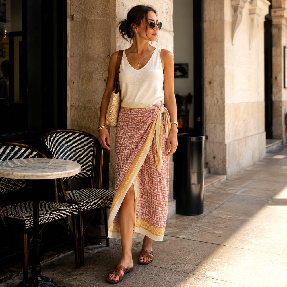 SCIARPA cotone - Pareo indiano artigianale - PINK