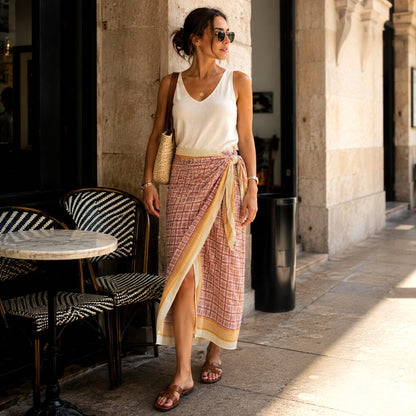 SCIARPA cotone - Pareo indiano artigianale - PINK